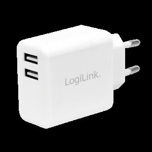 LOGILINK 220V 2XUSB-A 12W/2,A HVID - Billede 1