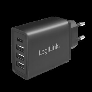 LOGILINK 220V OPLADER 3XUSB-A 1XUSB-C 27W FAST CHARGE - Billede 1