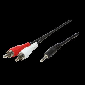 LOGILINK 2XRCA PHONO F - 1X3.5MM JACK M KABEL 5M - Billede 1