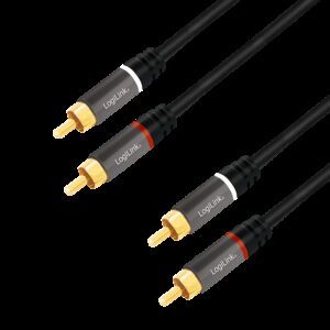 LOGILINK RCA GOLD PHONO KABEL M-M 5M - Billede 1