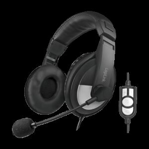 LOGILINK STEREO HEADSET M/MIKROFON USB SORT - Billede 1