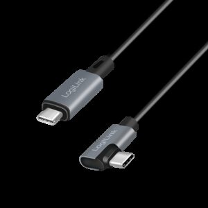 LOGILINK USB 2.0 C-C VINKEL KABEL PD 1M - Billede 1