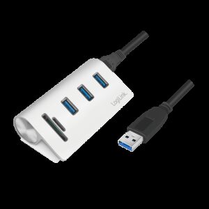 LOGILINK USB 3.0 3PORT HUB M/SDKORTLÆSER - Billede 1