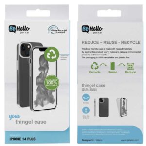 BE HELLO IPHONE 14 PLUS THIN GEL CASE ECO TRANSPARENT - Billede 4