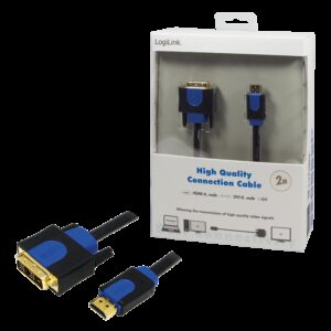 LOGILINK HDMI-A/M - DVI/M KABEL 2M - Billede 3