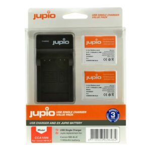 JUPIO CANON 2X BATTERI NB-6LH+SINGLE - Billede 1