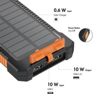 LOGILINK SOLCELLE POWEBANK 8000MAH ORANGE/SORT - Billede 4