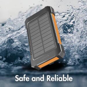 LOGILINK SOLCELLE POWEBANK 8000MAH ORANGE/SORT - Billede 2