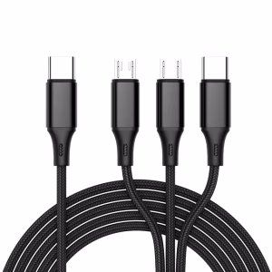 SWISS GO USB-C MULTI LADEKABEL LIGHT/MICRO/C 1.2M - Billede 1