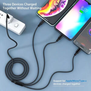 SWISS GO USB-C MULTI LADEKABEL LIGHT/MICRO/C 1.2M - Billede 2