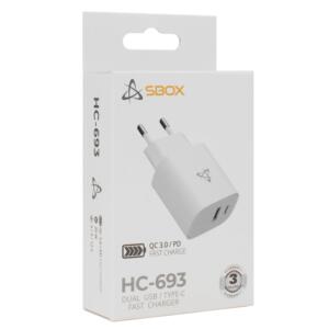 SBOX 220V ADAPTER USB-C + USB-A 20W - Billede 5