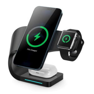 SWISS GO TRÅDLØS OPLADER DOCK 4-I-1 SORT - Billede 4
