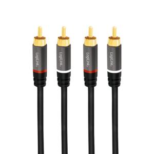 LOGILINK RCA GOLD PHONO KABEL M-M 5M - Billede 2