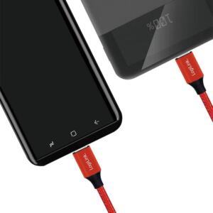 LOGILINK USB-C M-M STOFKABEL RØD 1M - Billede 4