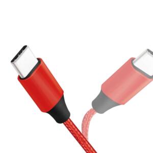 LOGILINK USB-C M-M STOFKABEL RØD 1M - Billede 5