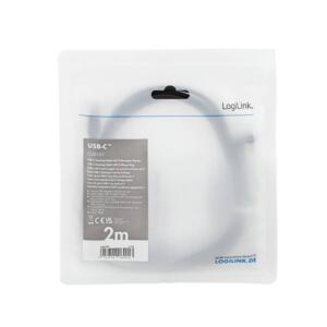 LOGILINK USB 2.0 C-C VINKEL KABEL 2M - Billede 7