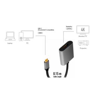 LOGILINK USB-C/M - DISPLAY PORT/F 4K ADAPTER - Billede 3