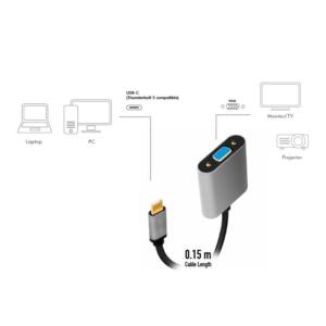 LOGILINK USB-C/M - VGA/F 1080P ADAPTER - Billede 2