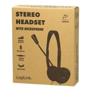 LOGILINK STEREO HEADSET M/MIKROFON 2X3.5MM JACK - Billede 2