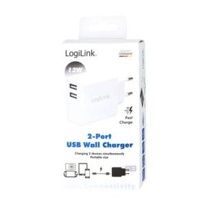 LOGILINK 220V 2XUSB-A 12W/2,A HVID - Billede 9