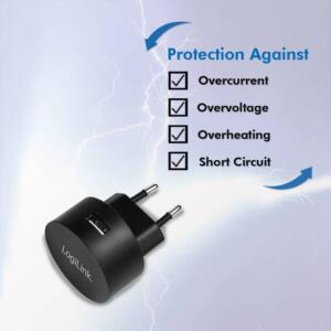 LOGILINK 220V 1XUSB-A FAST CHARGE ADAPTER 10,5W - Billede 6