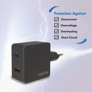 LOGILINK 220V 1XUSB-A 1XUSB-C 18W - Billede 6