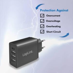LOGILINK 220V OPLADER 3XUSB-A 1XUSB-C 27W FAST CHARGE - Billede 7