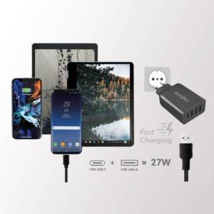 LOGILINK 220V OPLADER 3XUSB-A 1XUSB-C 27W FAST CHARGE - Billede 8