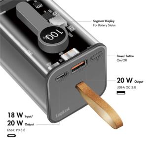 LOGILINK POWERBANK 20000MAH TRANSPARENT - Billede 4