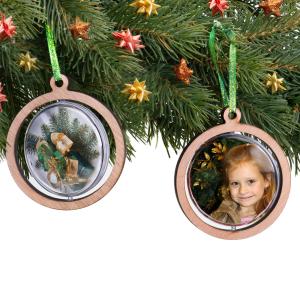 HHC JULEHÆNGER RUND KUGLE KLAR I TRÆ OPHÆNG (Billed 5,6cm) - Billede 1