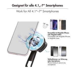 LOGILINK TRIPOD SELFIE STANG MAGSAFE SORT - Billede 4