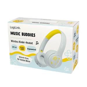 LOGILINK MUSIC BUDDIES WIRELESS KIDS HEADSET BLÅ/GUL - Billede 5