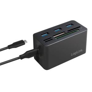 LOGILINK USB 3.2 GEN1 HUB/CARDREADER USB-C - Billede 2