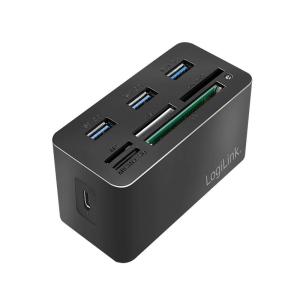 LOGILINK USB 3.2 GEN1 HUB/CARDREADER USB-C - Billede 1