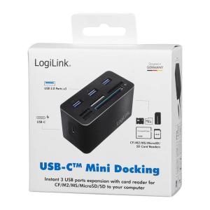 LOGILINK USB 3.2 GEN1 HUB/CARDREADER USB-C - Billede 7