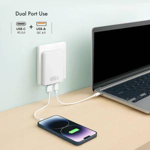LOGILINK USB 240V ADAPATER USB A/C 65W SLIM HVID - Billede 2
