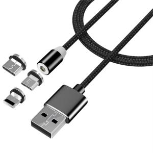 SWISS GO MAGNETISK USB-A KABEL USB-C/LIGHTNING/MICRO 1M - Billede 1