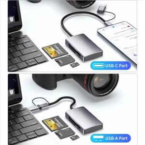 SWISS GO USB-C+A KORTLÆSER/HUB CF/SD/MSD USB-A+C - Billede 5